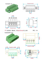 1/3/5 Set WF2EDG Pitch 3.81mm 2P/3P/4P/5P/6P/8P/9P/10P/12P/16P/24P Pluggable Terminal Block Connector 15EDGWC 3.81mm Pitch