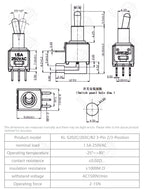 5MM Mini Toggle Switch SMTS-102 250V/1.5A SPDT 3/6 Pin On On 2/3 Position Red Color Stitch Pins SMTS-202 ﻿