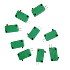 10pcs Microswitch Sensitive Micro Switches Red Black Button NO 16A 125V/250VAC KW7-0-AF for Special High-Current Welding Torch