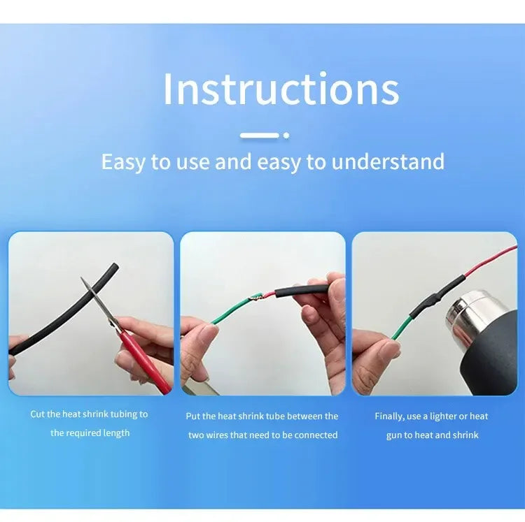 1M/5M 4:1 Black Heat Shrink Tube With Glue Thermoretractile Heat Shrinkable Tubing Dual Wall 4 6 8 12 16 18 20 24 32 36 40 52 72