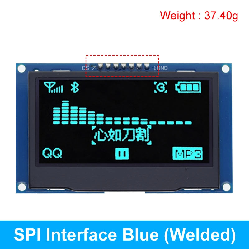 2.42 inch 2.42" OLED Display Module 128x64 LCD HD Screen Module SSD1309 7 Pin SPI/IIC I2C Serial Interface for Arduino UNO R3