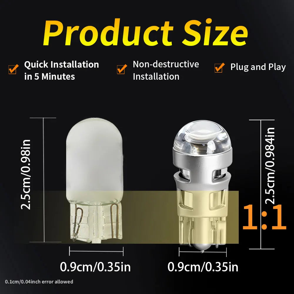 2/6/10 Ultra Bright T10 W5W 3030 168 LED Signal Lamp Bulbs White for 12V Car License Plate Light Turn Signal Brake Reading Light