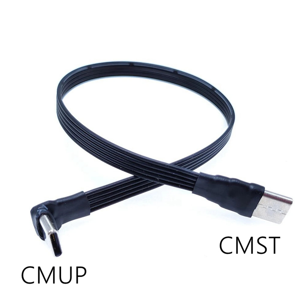 20CM 30CM 10CM 5CM USB 2.0 Type-C Flat Cable Extension FPC Cable USB 2.0 USB-C 90° Up/Down Angled Plug 5CM-1M