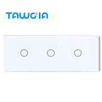 TAWOIA 1/2/3 Gang Touch Switch Double Light Switch Triple Sensor Switch 1Way EU Standard Glass Panel Blue backlight White Series