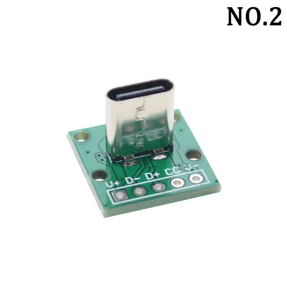 1Pcs USB 3.1 Vertical Straight Plug Double Side Positive Negative Plug Type-C Male/Female Test Board PCB Connector With Pin