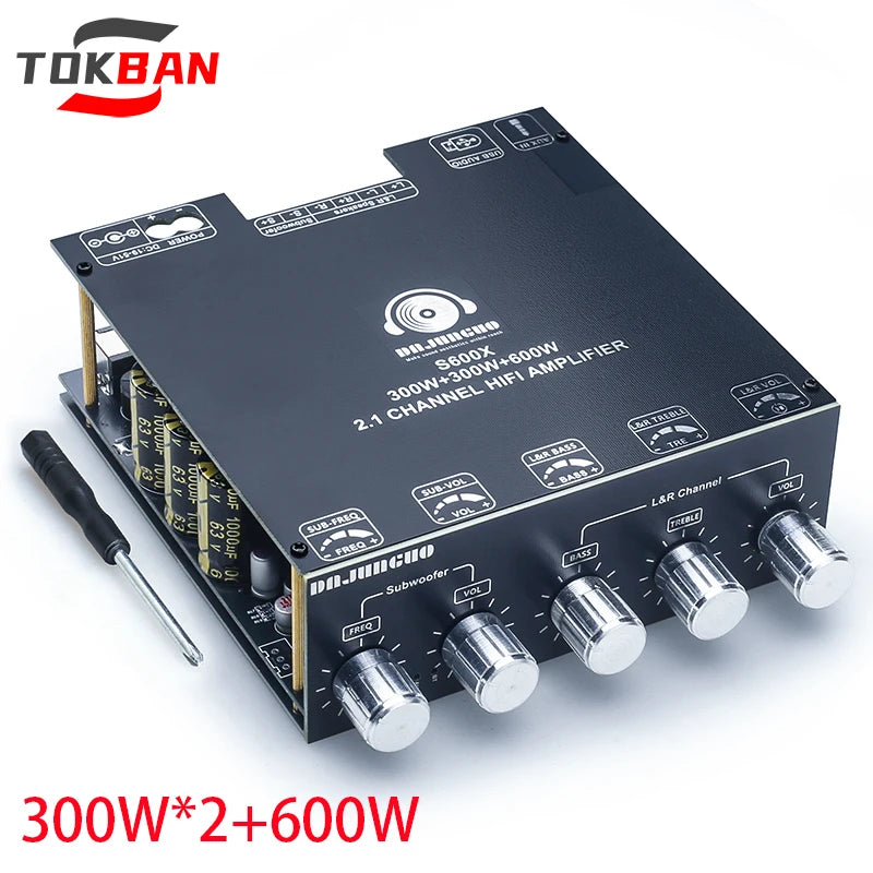 TOKBAN TPA3255 300w*2+600w 2.1 Channel High Power Bluetooth Digital Amplifier Board HIFI Stereo Subwoofer Amplifier