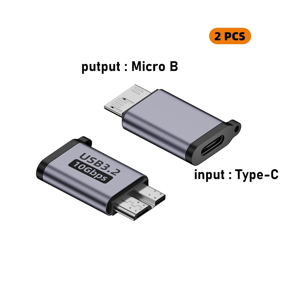 USB C 3.0 Micro B Male to Type C Female Adapter Type-C To Micro B Connector for Laptop External Hard Drive Disk Box Samsung S5