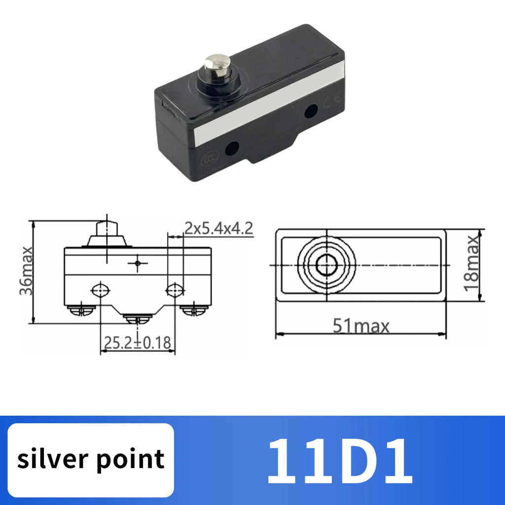 10Pcs SPDT NO+NC Hinge Roller Lever Microswitch Action Switch