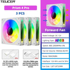 TEUCER Prism4 Forward/Reverse Fans 120MM 5V 3PIN ARGB 12V 4PIN PWM  2000RPM Hydraulic Bearing Design Stable&Quiet For Gamer