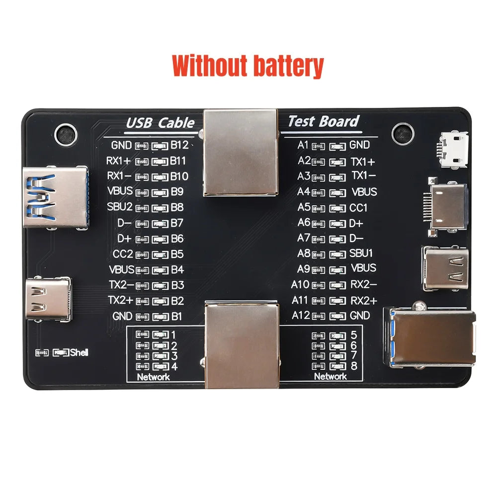Multi functional USB cable tester USB3.0/3.1/3.2 C-type 24 pin cable detector supports RJ45 Lightning Micro-B printer cable test