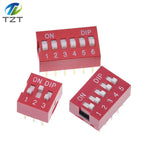 10pcs TZT Slide Type Switch 1 2 3 4 5 6 7 8 10PIN 2.54mm Position Way DIP Red Pitch Toggle Switch Red Snap Switch Dial Switch