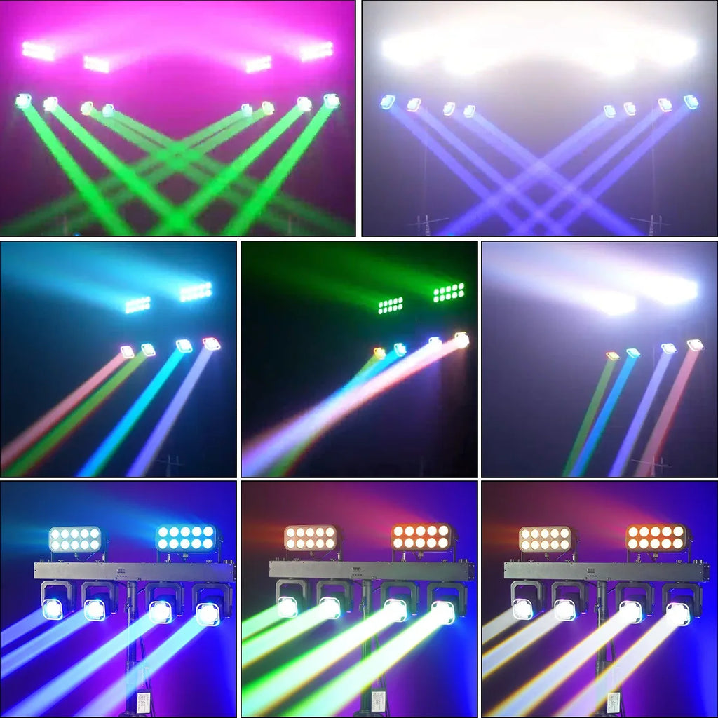 260W 4in1 RGBW LED Beam Wash Light Kit Set Tripod Stand Remote Control DMX512 For Disco DJ Wedding Party Club