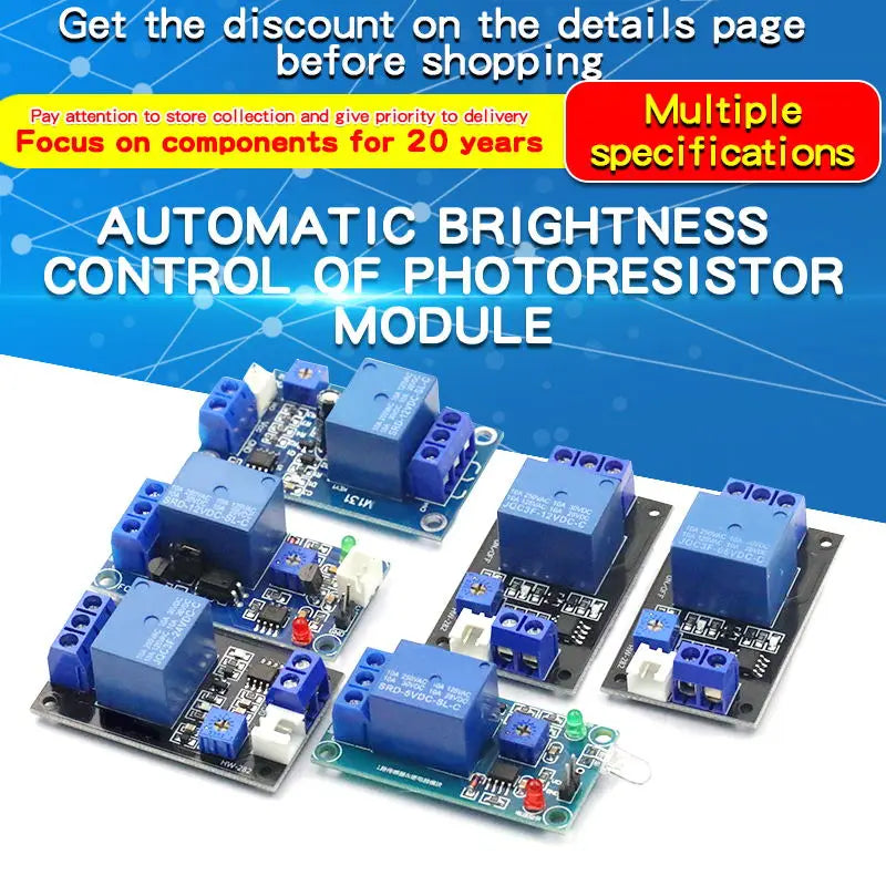 DC 5V 12V Light Photoswitch Sensor Switch LDR Photoresistor Relay Module Light Detection Photosensitive Sensor Board for Arduino