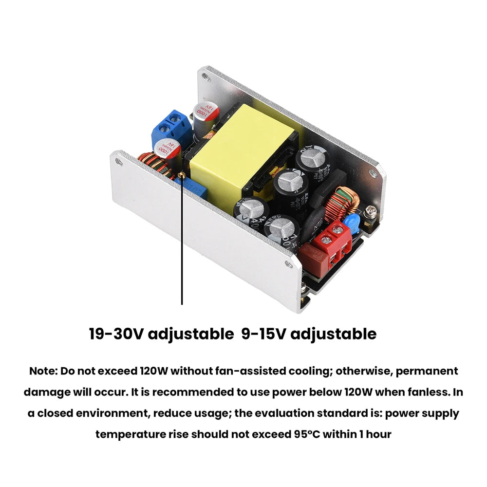 180W/120W High-Power Switching Power Supply Module Board AC190-265V to DC 9V-30V/AC100-265V To DC 9V-30V Adjustable Power Module