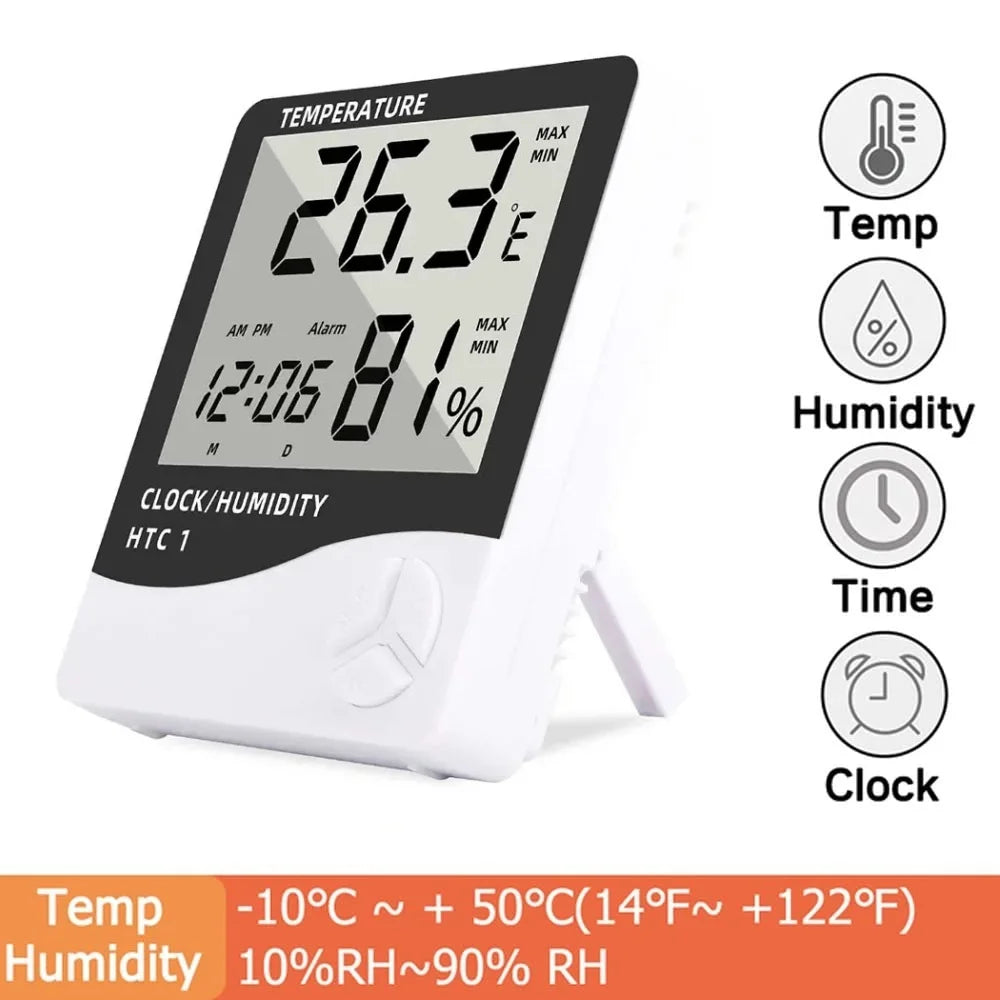 Indoor LCD Digital Thermometer Hygrometer - Electronic Temperature & Humidity Meter Sensor Gauge Weather Station for Home