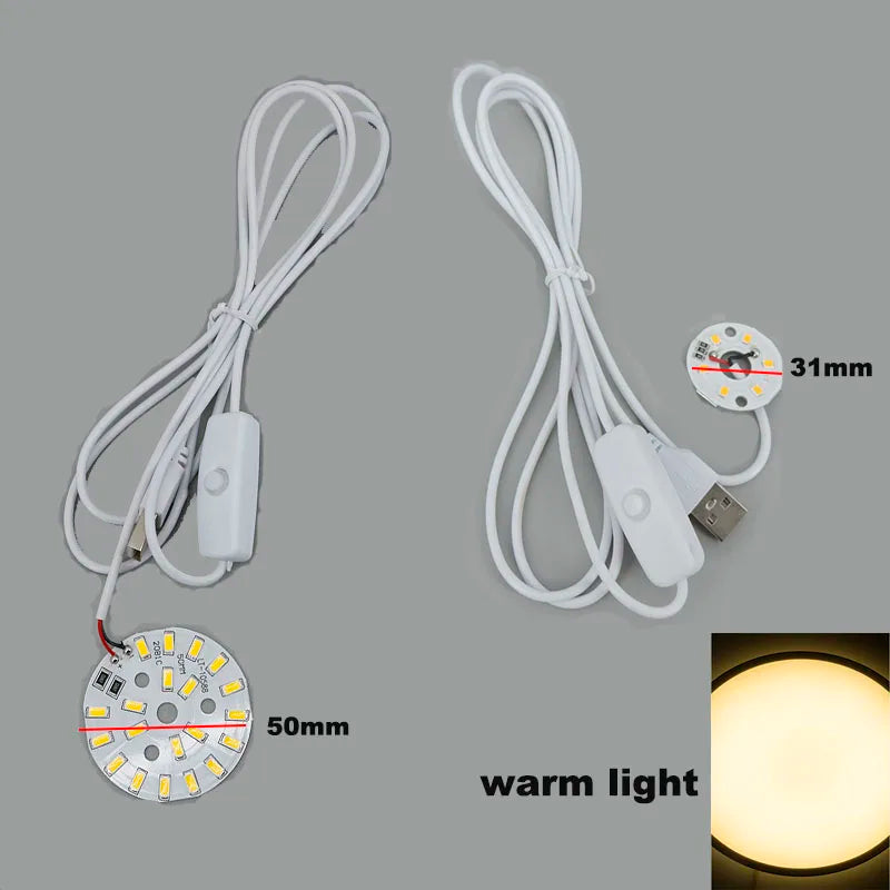 DC 5V USB Dimmer 31mm 50mm Warm White 3W 10W LED Lights 5730 Chip Single Reading Night Desk Book Tablet Lamp Switch Cable