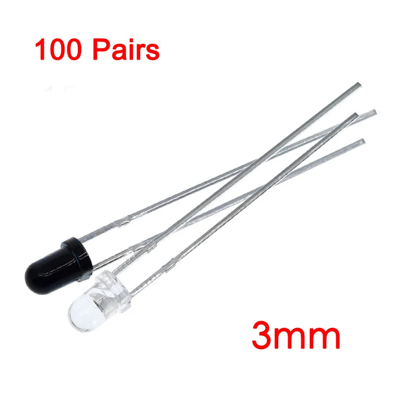 10/50/100 Pairs 5mm 3mm 940nm Infrared Emitter And Receiver Diode LED Pair 301A for Sensor Module