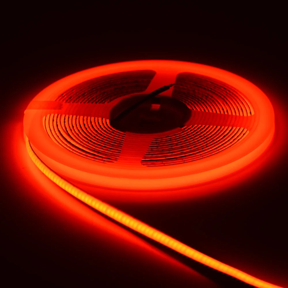 3mm/5mm Thin Color COB LED Strip Light DC 12V 24V Flexible LED Tape for DIY Lamp 3000K Red Ice Blue Pink Orange Amber Dimmable
