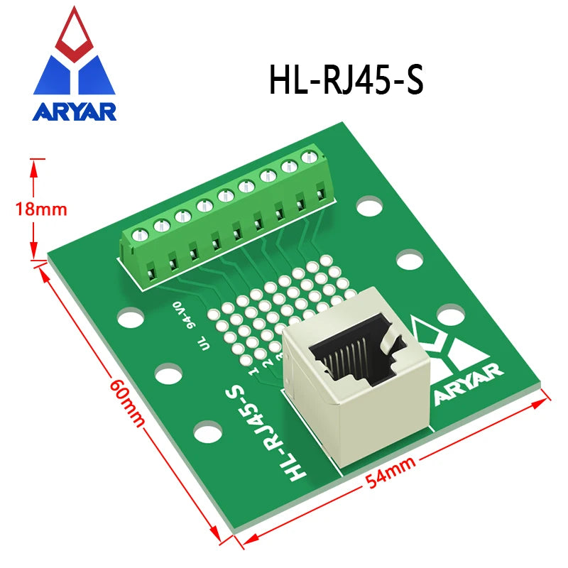 RJ45 Horizontal and Vertical Female Breakout Board RJ-45 Splitter RJ45 Adapter Din Rail Mounting