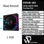 LDPCSJ Prism 4RS 120mm ARGB PC Case Fan with Infinity Mirror Design Motherboard Sync 4PIN PWM CPU Cooler Ventilador