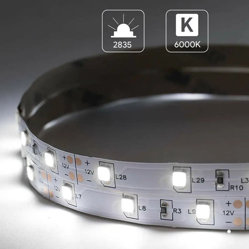 5M LED Strip Light DC 12V 24V 2835 Flexible Ribbon Diode Light 60/120/240/480 LED Stripe Warm Natural Cold White Luces Led Tape