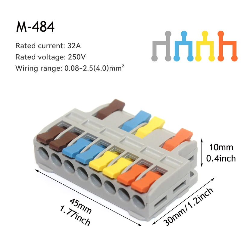 10/50pcs Quick Wire Connector Universal Compact Wiring Splicing Conector  Electrical Push In Lighting Terminal Block Connector