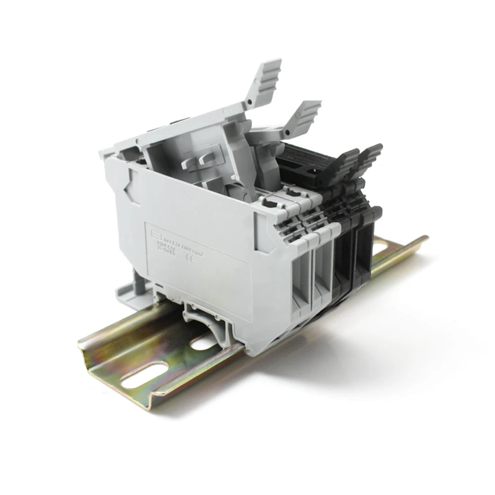 5PCS UK5-HESI Electrical Fuse Holders for DIN Rail - Screw Terminal with Disconnect Lever, Compatible with 5x25mm Fuses