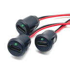 1/10pc USB Type C Input Type Charging Socket With LED Lights Plate 2pin Waterproof USB-C Power Port TYPE-C Female Connector Jack