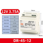 DR-60W Output 5V 12V 15V24V DIN Rail Switching Power Supply 24V DC 220V to 12V Transformer 5V Module Power Supply Box