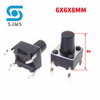 20/50PCS 6X6 6X6X5mm DIP 4Pin Tactile Micro Push Button Switch 6*6*4.3/5/6/7/8/9/10/11/12/13MM Micro Touch Button Power Switches