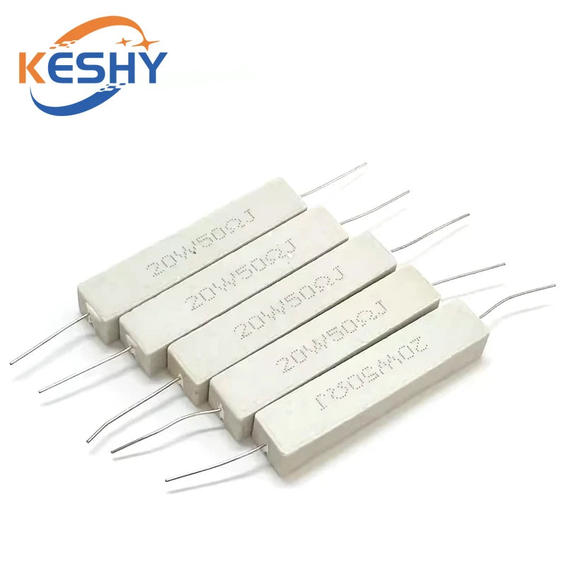 2PCS 20W 5% Cement Resistor Power Resistance 0.1R-10K 0.47 1 1.5 2.2 2.5 3 4.7 5.1 6 10 22 24 33 47 100 1.8K 2.2K 4.7K ohm