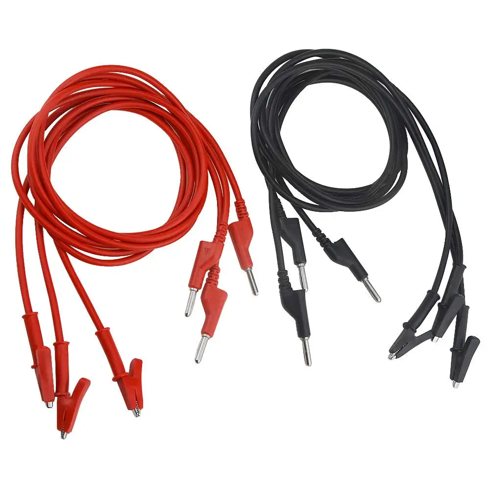 Banana Plug to Crocodile Alligator Clip Test Probe,4mm Stackable Silicone Banana Plug to Alligator Clip Test Probe Lead Wire