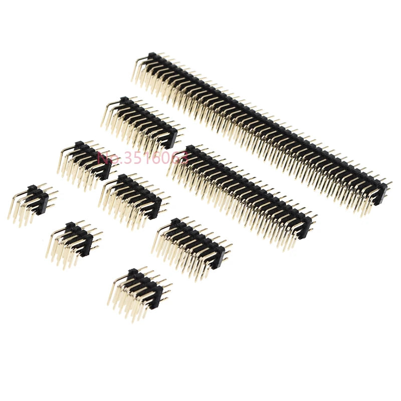 5PCS 90 degree Three Row Male 2.54MM Pitch Right Angle PIN Header Connector 3*2/3/4/5/6/7/8/10/20/40 PIN/P 3x/3/4/5/6/8/10/20/40