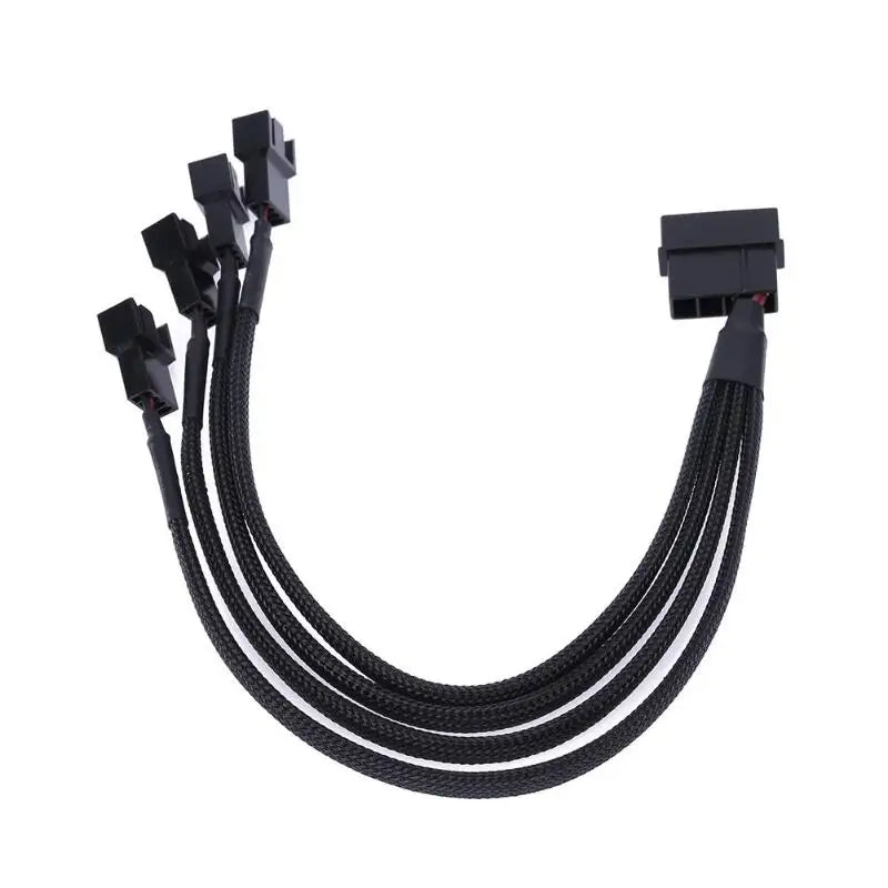 4-Pin IDE Molex to 4-Port 3-Pin/4-Pin Power Plug Cooler Cooling Fan Distributor Power Cord PC Computer Adapter Cord