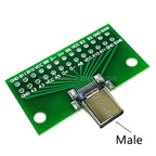 1/2/5pcs Type-C Male Female USB 3.1 Test PCB Board Adapter Type C 24Pin 2.54mm Connector Socket For Data Line Wire Cable Transfe