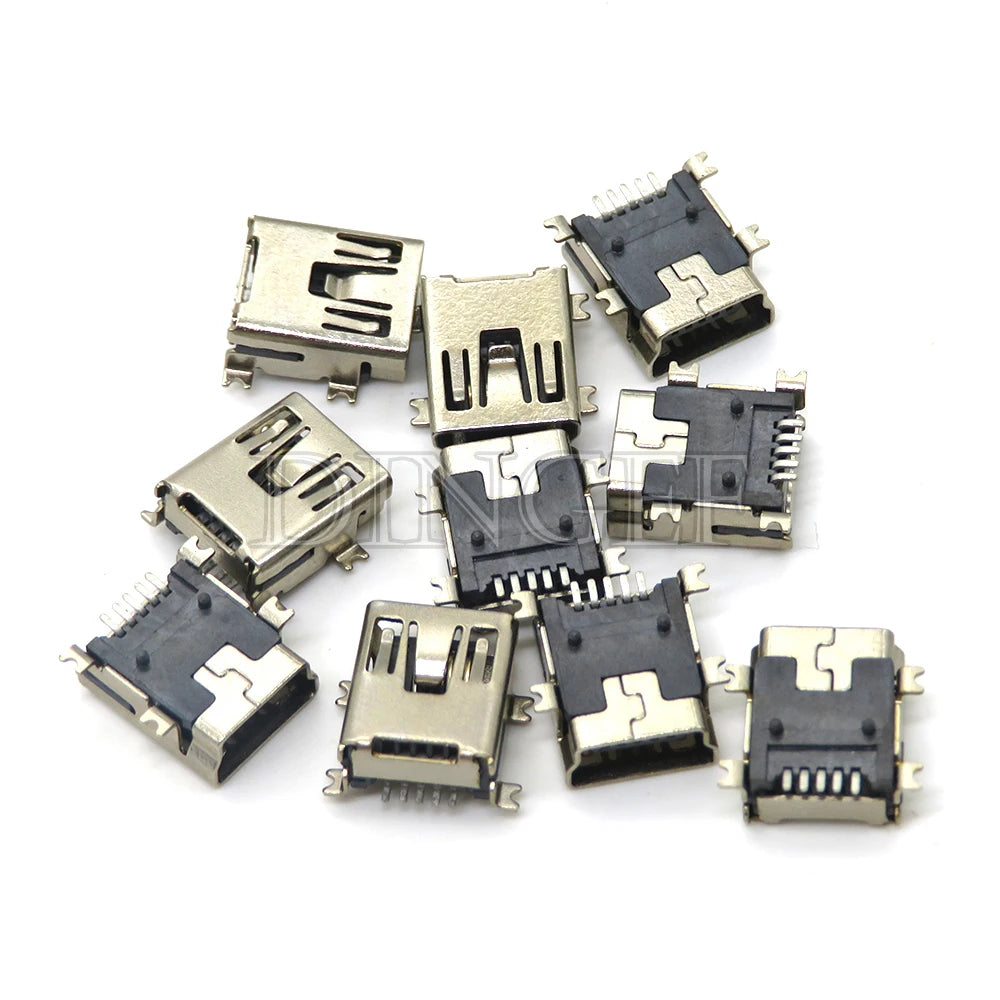 20PCS 5 Pin 10 Pin SMT Socket Connector Micro USB Type B Female Placement 12 Models SMD DIP Socket Connector