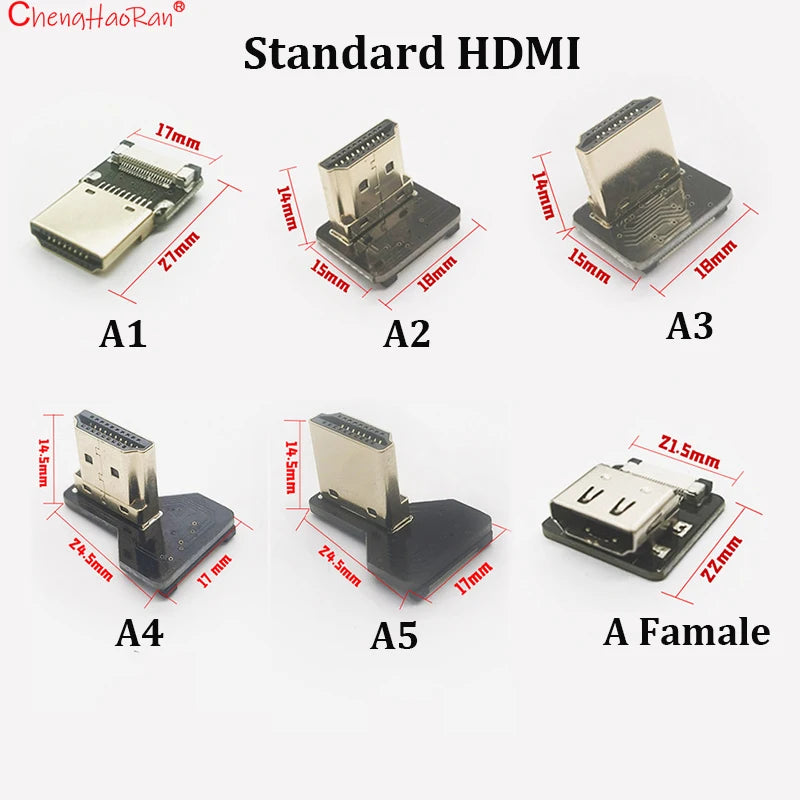 1PC Ribbon Flat FPV HDMI-Compatible Connector Flexible Cable Raspberry Pi 4 Micro HDTV To HD/Mini HD Female 90 Degree FFC 20pin