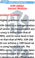 DC 3.3–5V ICM-20602 Sensor Module – High-Precision, Low-Noise Six-Axis Gyroscope and Accelerometer Module Compatible