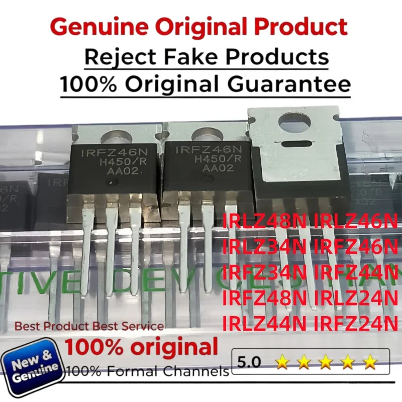 10PCS IRLZ44N IRLZ48N IRLZ34N IRLZ46 IRFZ44N IRFZ48N IRFZ46N IRFZ24N IRLZ44N  N-Channel Rectifier Power MOSFET Transistor TO-220