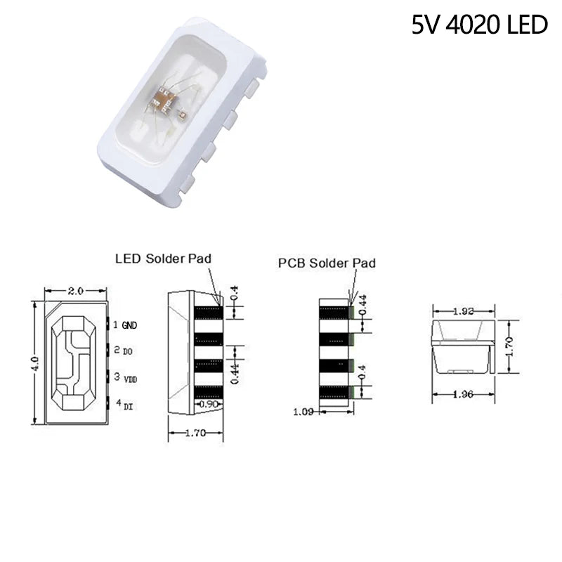 Ws2812b 5v Ws2812 5050 3528 4020 1204 1209 0807 2020 Mini Smd Led Chip Addressable Digital Pixel Rgb Full Color Led Diode Lamp