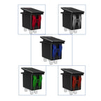 ABILKEEN ON-OFF-ON 3Position Latching KCD2 Rocker Push Button Dual LED Light Rocker Toggle Switch 2NO2NC with 7Pin Terminal