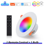 Smart LED Downlight 10W 220V Tuya Smart Life Bluetooth Can Ceiling Light Dimmable 1-4 Pack RF 2.4G Remote Group Control 75-105mm