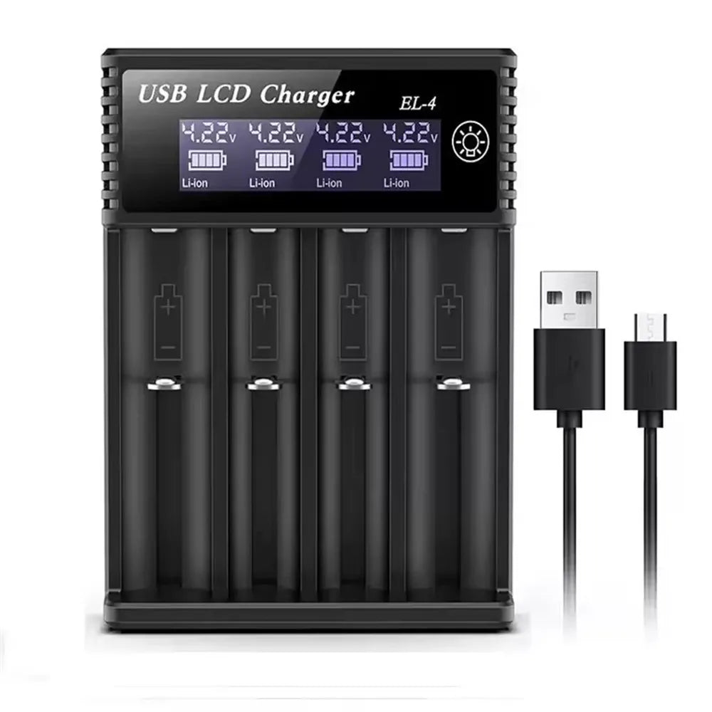 USB LCD Battery Smart Charger 1 / 2 Slots Dual For 18650 3.7V Rechargeable Lithium Battery For 1.2V NI-MH AA / AAA Battery