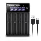 USB LCD Battery Smart Charger 1 / 2 Slots Dual For 18650 3.7V Rechargeable Lithium Battery For 1.2V NI-MH AA / AAA Battery