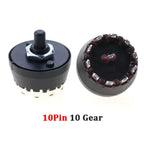 1 Piece High Temperature Resistant Rotary Gear Switch 2 3 4 5 6 7 8 10 Pin Band Knob Switch Of Juicer Mixer