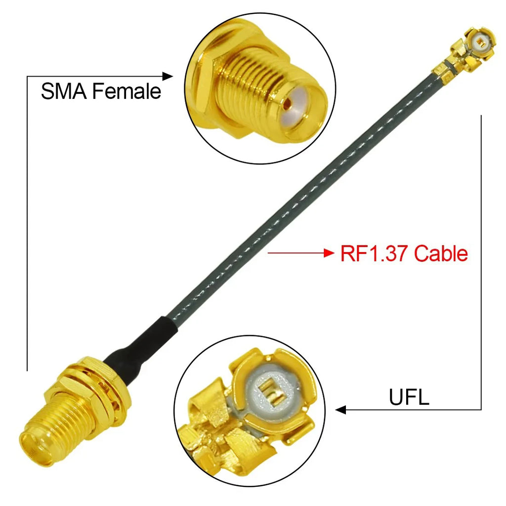 10cm/20cm/30cm U.FL Switch SMA Male Female Jack Pigtail Cable 1.37mm for PCI WIFI Card Wireless Router