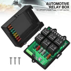 with 6 Way Relays and 14 x ATC/ATO Blade Fuses 12 Volt Fuse Box Relay Box Fuse Relay Box 12V Automotive Universal Fuse Panel