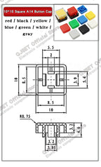 20 Pcs Tactile Pushbutton Switch 12*12*7.3MM Micro Switch Pushbutton A14 A24 Pushbutton Cover 12x12x7.3MM Square Head Pushbutton