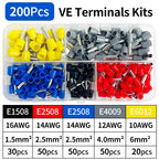200-1900Pcs Electrical Tube Insulated Terminal VE Tubular Crimp Terminals Wire Cable Connector Ferrules Terminal Connectors