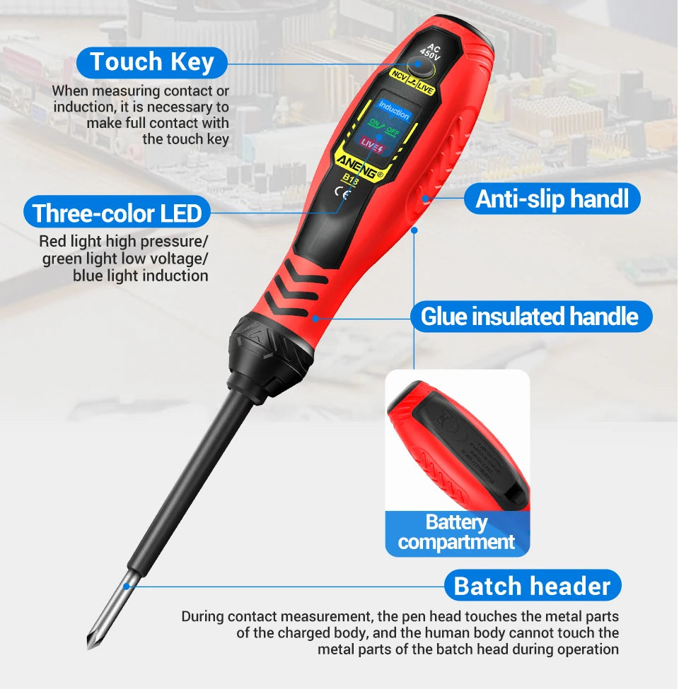 ANENG ST170 Clamp Meter Digital Multimeter Tester 500A AC Current AC/DC Voltage+B18 Highlight Voltage Tester Pen Electrician Set